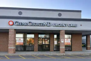 The exterior of a ClearChoiceMD Urgent Care facility in Nashua.