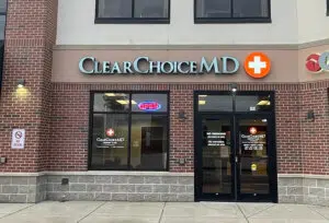 The exterior of a ClearChoiceMD Urgent Care facility in Portsmouth.