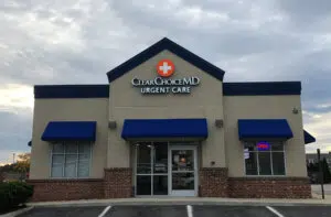 The exterior of a ClearChoiceMD Urgent Care facility in Seabrook.